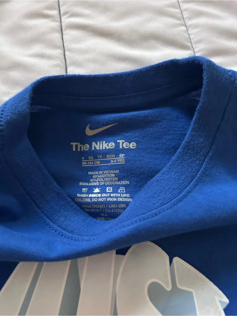 Nike Black Tee with Tan-Outlined NIKE Logo